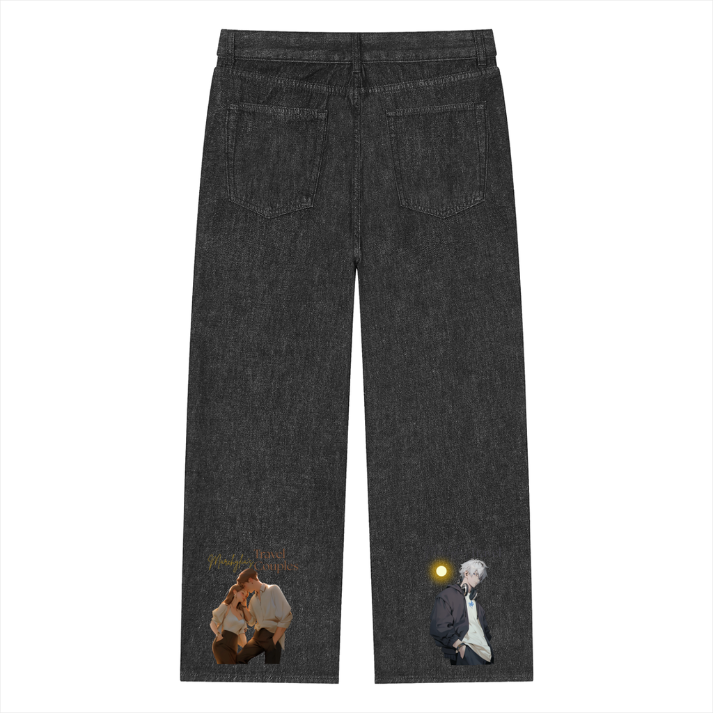 Unisex Vintage Wash Straight Leg Jeans