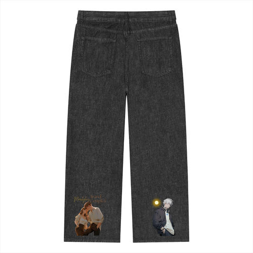 Unisex Vintage Wash Straight Leg Jeans